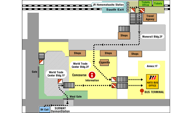 Map to Hato Bus Cityrama Tokyo Afternoon Tour (A307), Bus Tour of Tokyo