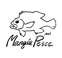 Logo of Mangia Pesce, Italian Restaurant in Harajuku, Tokyo 