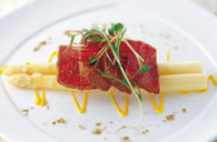 Tuna Kabab with White Asparagas
