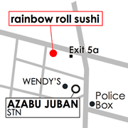 Rainbow Roll Sushi, Modern Sushi in Azabu Juban, Tokyo