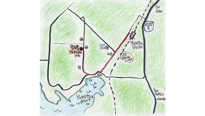 Map to Yoshidaya, Ryokan in Yunotsu, Shimane